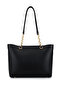 Women's Faux Leather Black Shoulder Bag - 3