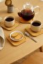Set of 6 Bamboo Square Tea Plates / Tea Cup Saucers 10 cm - 2