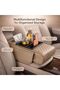 Car Seat Armrest Organizer with Cup Holder – PU Leather Center Console Storage Box - 3