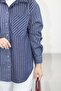 6433 - Stylish Comfortable Striped Gabardine Slim Denim Women's Shirt - 4