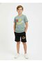 Emoji Print Detailed Capri-Style Round Neck Summer Boys' Top and Bottom Set - 2