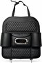 Car Back Seat Organizer with Tissue Box Holder & Cup Holders – PU Leather Auto Seat Back Storage