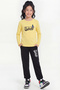 Zero Neck Sweatshirt Long Sweatpants Set with Print Detail for Girls - 2