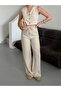 Stone Linen Elastic Waist Comfortable Cut Summer Trousers