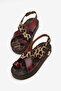 Women's Red Leopard Poly Sole Comfortable Cross-Strap Flip-Flop Sandals - 2