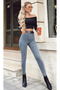 Plus Women's Lycra Skinny Leg Jeans, Lycra Stretchy Gathering Jeans - 3