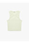 Slim Fit Crew Neck Corded Fabric Sleeveless Tank Top