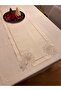 Piko Sarma Detailed French Lace Seamless Tablecloth + Runner Set Cream - 3
