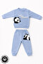Unisex Baby Sleeping Panda Printed 100% Cotton 6-9-12 Months Top and Bottom 2-Piece Baby Set - 4