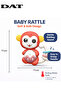 Baby Rattle Monkey Toy with Easy-Grip Handle, Gentle Rattling Sound, BPA & Phthalate Free,