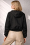Women's Black Waterproof Windproof Crinkle Fabric Hooded Raincoat - Windbreaker - 6