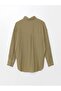 Women's Light Green Seersucker Textured Shirt Oversize Relaxed Fit Long Sleeve Stylish & Casual - 4