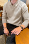 Men's Polo Neck Knit Sweater Slim Fit Ribbed - 5