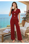 Summer Cotton Pajama Set with Bow Detail - 4