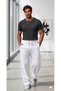 Men's Gray Premium Textured Knitted Crew Neck T-Shirt Trendy Fit - 4