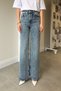 Wide Leg Flared Stone-Embellished Jeans - Blue - 4