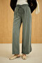 Women's Elastic Waist Trousers Dark Green - 5