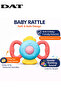 Baby Rattle Toy with Easy-Grip Textured Handles, Gentle Rattling Sound, Colorful Beads,