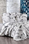 Double Elastic Sheet Cotton Duvet Cover Set Gray Leaf - 2