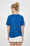 Women's Sky Blue 100% Cotton Premium Design T-Shirt with Handcrafted Floral Embroidery Detail 1005 60282050 - 4
