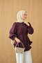 Women's Ribbed Front Tie-Waist Shirt Burgundy - 3