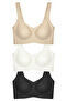 Seamless Bra - Curve |   Laser Cut Seamless Gathering Plus Size Women's Bra 3-Pack-2