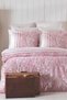 Double Duvet Cover Set Cotton Vintage Pink Paisley
