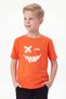 Round Neck Print Detailed Short Sleeve Orange Boy's T-Shirt - 2
