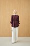 Women's Ribbed Front Tie-Waist Shirt Burgundy - 4