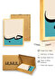 Natural Wood Framed Modern Abstract Painting - Blue-Beige |   Huhu1581 - 3