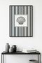 Natural Wooden Framed Stripe Patterned Painting - Sea Theme |   Huhu1347