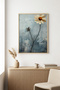 Natural Wood Framed Floral Pattern Painting - Abstract |   Huhu1302