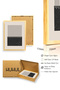Natural Wood Framed Minimal Line Art Painting - Black-White |   Huhu1031 - Single Table Natural Wood Frame - 3