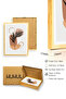 Natural Wood Framed Minimal Leaf Pattern Painting - Pastel Tones |   Huhu1527 - Single Table Natural Wood Frame - 3
