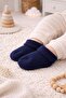 Navy Blue Organic Cotton Folded Unisex Newborn Socks - 3