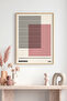 Natural Wood Framed Geometric Patterned Painting - Pastel |   Huhu1105