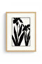 Natural Wood Framed Floral Patterned Painting - Minimal |   Huhu1325 - 2