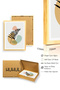 Natural Wood Framed Minimal Leaf Pattern Painting - Vibrant Tones |   Huhu1519 - 3