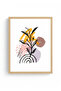 Natural Wood Framed Floral Pattern Painting - Abstract |   Huhu1059 - 2