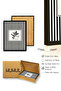 Natural Wood Framed Floral Patterned Painting - Black and White |   Huhu1348 - 3
