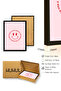 Black Wooden Framed Smiling Face Patterned Painting - Vibrant Tones |   Huhu1179 - Single Table Black Frame - 3