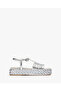 SANDAL WITH PLAITED BLOCK IN SILVER
