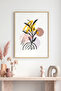 Natural Wood Framed Floral Pattern Painting - Abstract |   Huhu1059