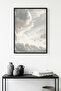 Natural Wood Framed Abstract Cloud Pattern Painting - Pastel Tones |   Huhu1169