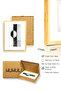 Natural Wood Framed Abstract Geometric Pattern Painting - Black-White |   Huhu1186 - 3