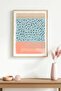 Natural Wood Framed Abstract Dot Painting - Vibrant Tones |   Huhu1375