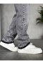 Men's Baggy Effect Denim Trousers with Leg and Side Details - 3