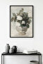 Natural Wood Framed Floral Pattern Painting - Pastel Tones |   Huhu1167