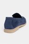 Nada Navy Blue Genuine Suede Leather Flat Sole Women's Loafer - 6