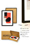Natural Wood Framed Abstract Geometric Pattern Painting - Vibrant Tones |   Huhu1197 - 3